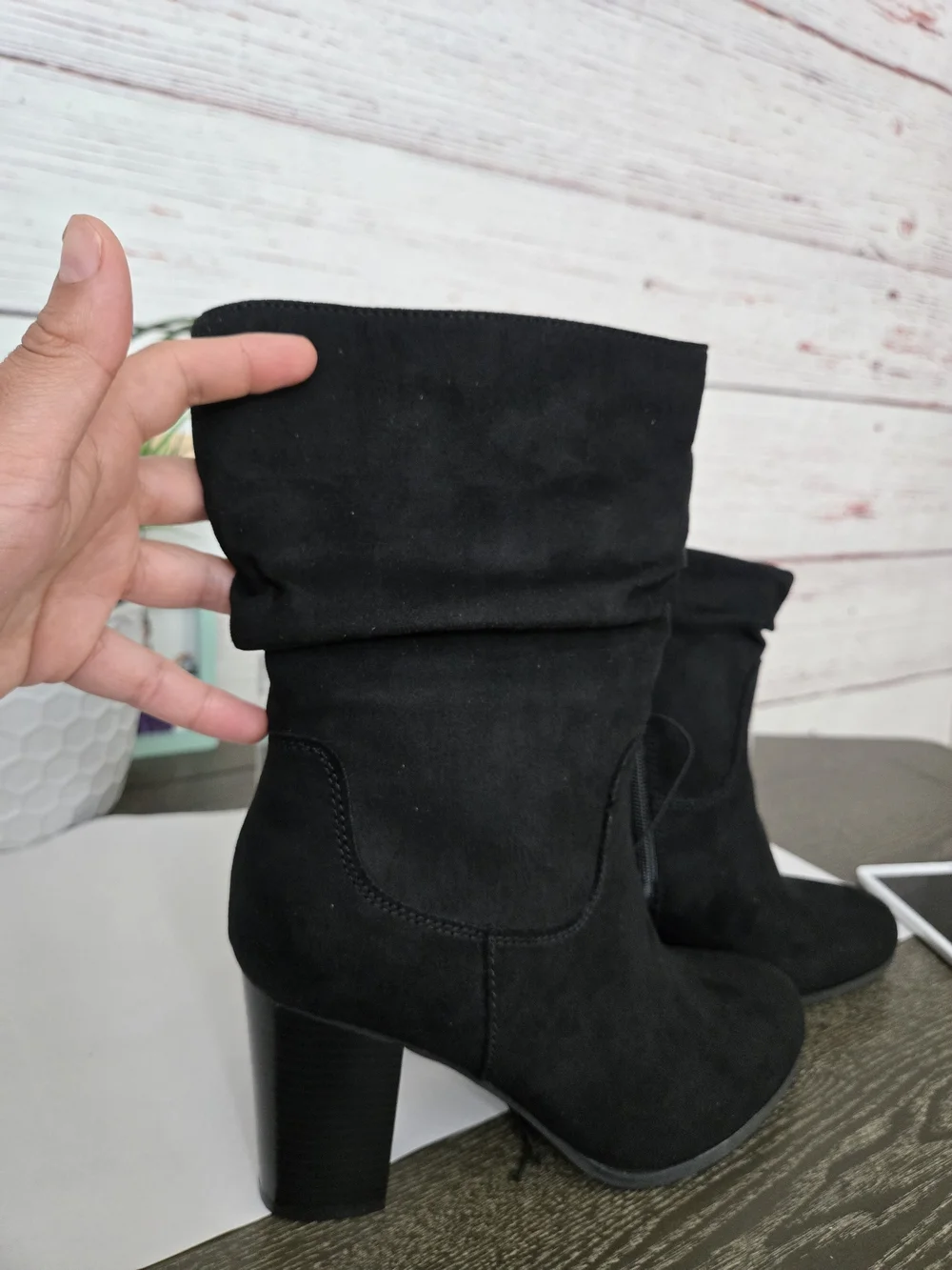 Style & Co Saraa Black Slouch Mid Shaft Boots Size 9 New Without Box